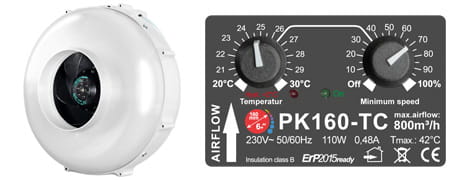 PK125-TC 125mm 400m3/h / ar temperatūras kontroli