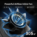 Spider Farmer® 100mm 350m3/h ventilators + filtrs / ar temperatūras kontroli