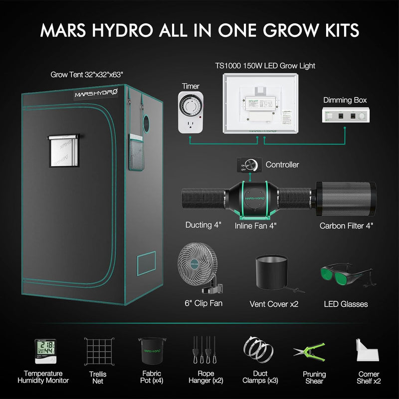 Mars Hydro TS1000 150W 70x70x160cm / augšanas komplekts