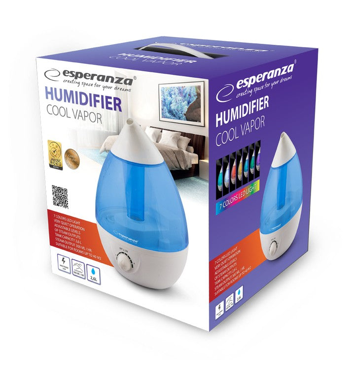Esperanza 2.6L Cool Vapor 300ml/h / zelta mitrinātājs
