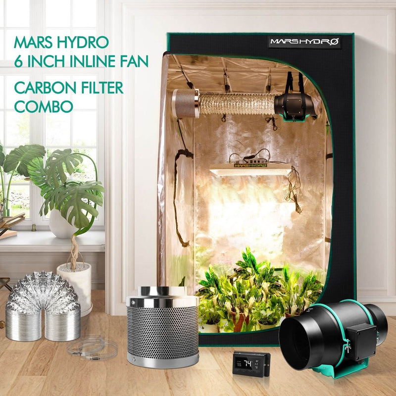 Mars Hydro 150mm 600m3/h fan + filter / with auto temperature control 